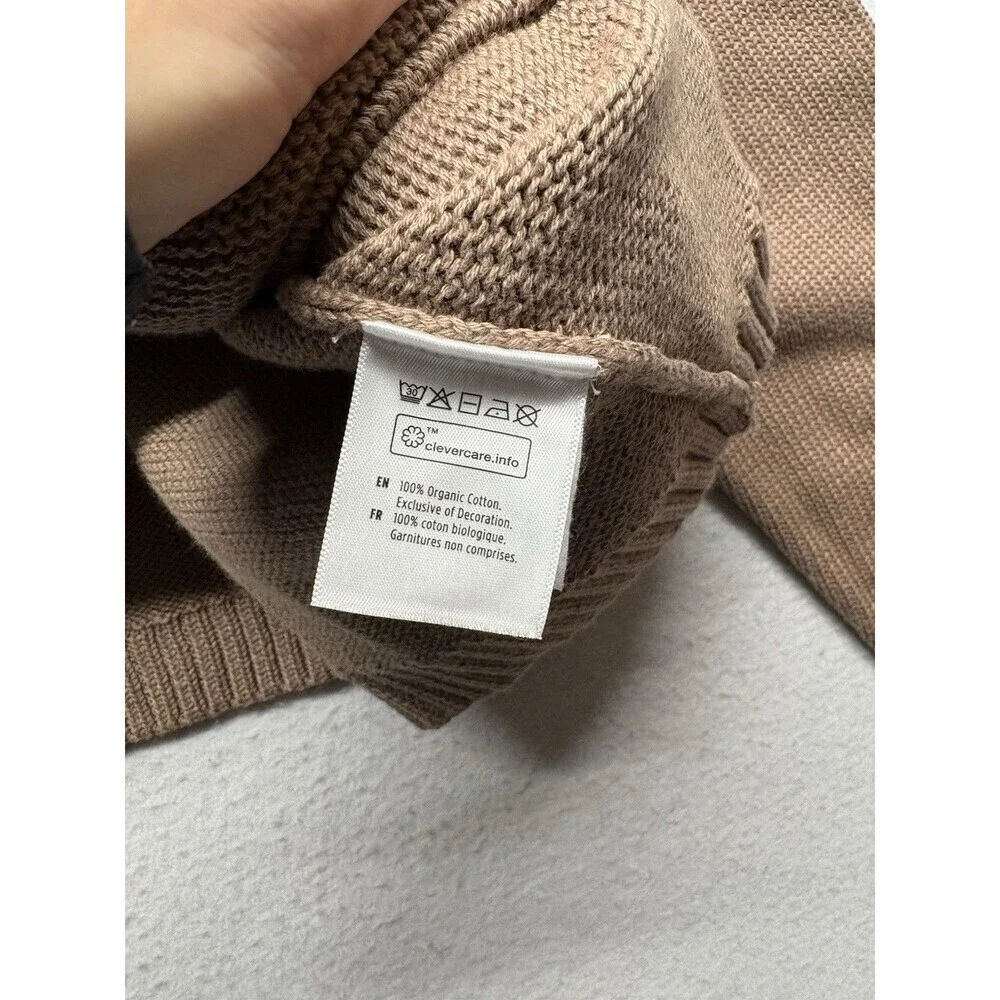 Tentree Cardigan Sweater Brown Organic Cotton Women XL Minimalist Gorpcore Boho - Picture 5 of 7